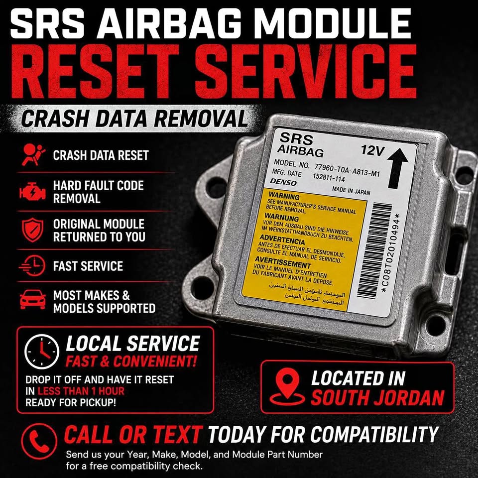 SRS Airbag Module Crash Data Reset / Hard Fault Code Removal
